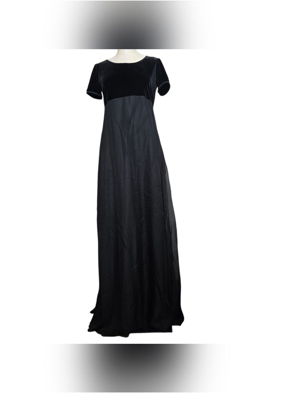 Stage Accents Black Maxi Dress Short Sleeves 8